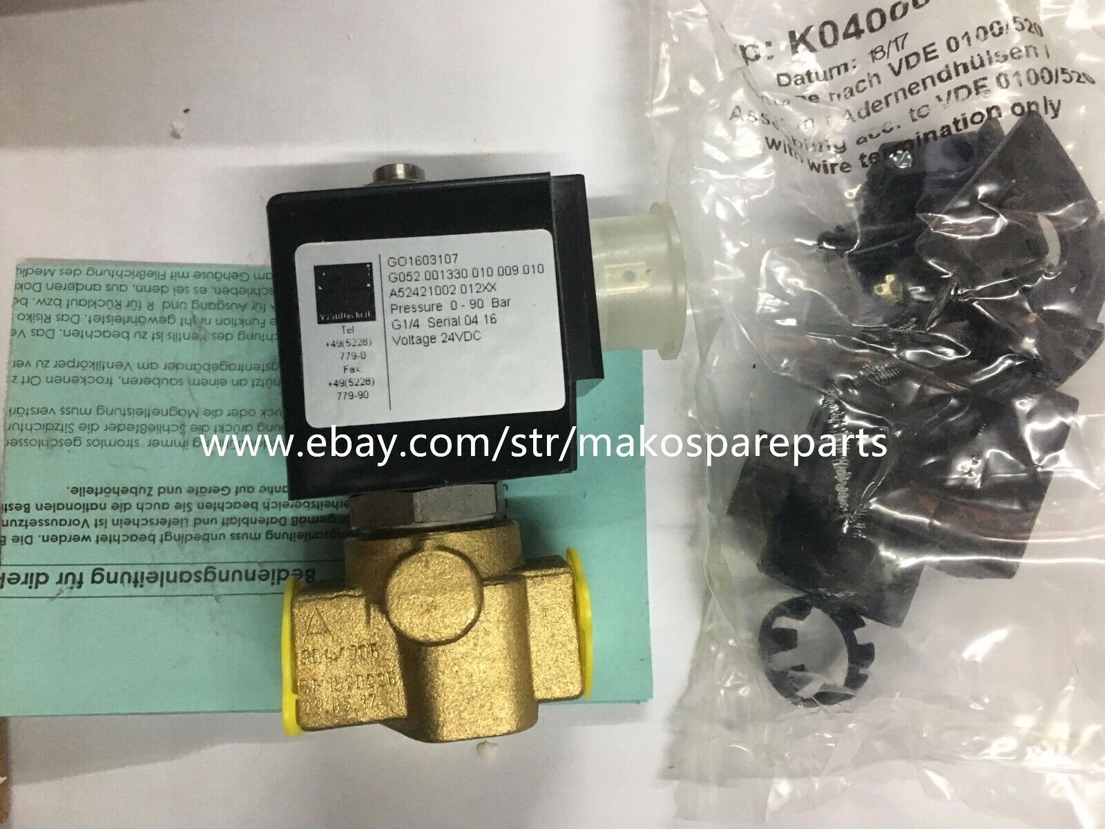 A52421002.012XX Solenoid Valve K0510110 DC24V MAKO PARTS