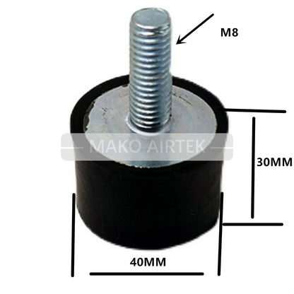 M8 * 40 2PCS Shock Absorption Rubber Cushion Fits Becker Leybold Rietschle